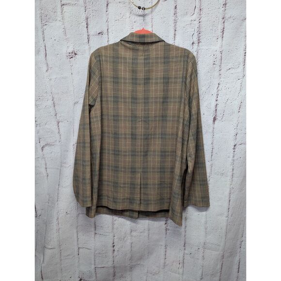 Old Navy Taylor Relaxed Suit Blazer Jacket Brown Plaid Women size XL Tall NWT - Picture 5 of 9